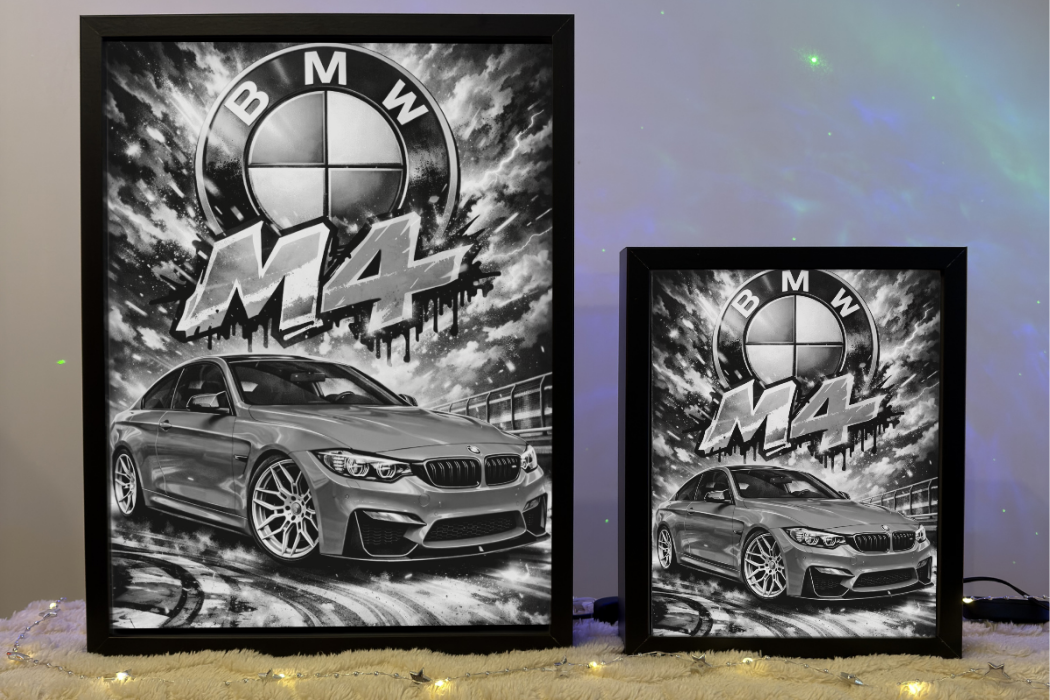 ObrazoLampka Prezent Lampka Nocna BMW M4 F82 Czerwone