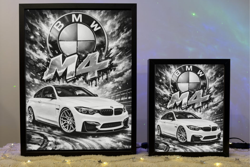 ObrazoLampka Prezent Lampka Nocna BMW M4 F82 Białe