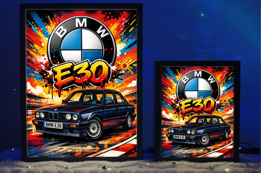 Prezent Dla Fana BMW E30 Sedan Lampka Nocna ObrazoLampka Granatowe 1