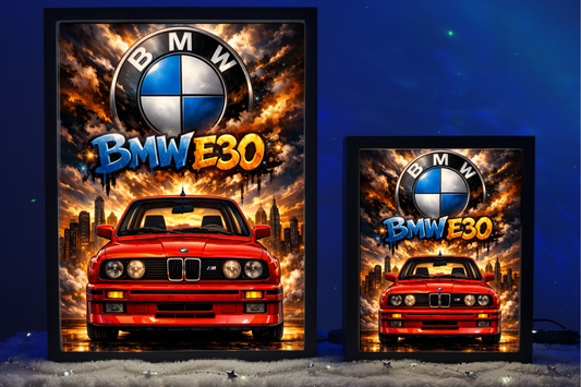 Prezent Dla Fana BMW E30 Lampka Nocna ObrazoLampka Front Czerwone 1