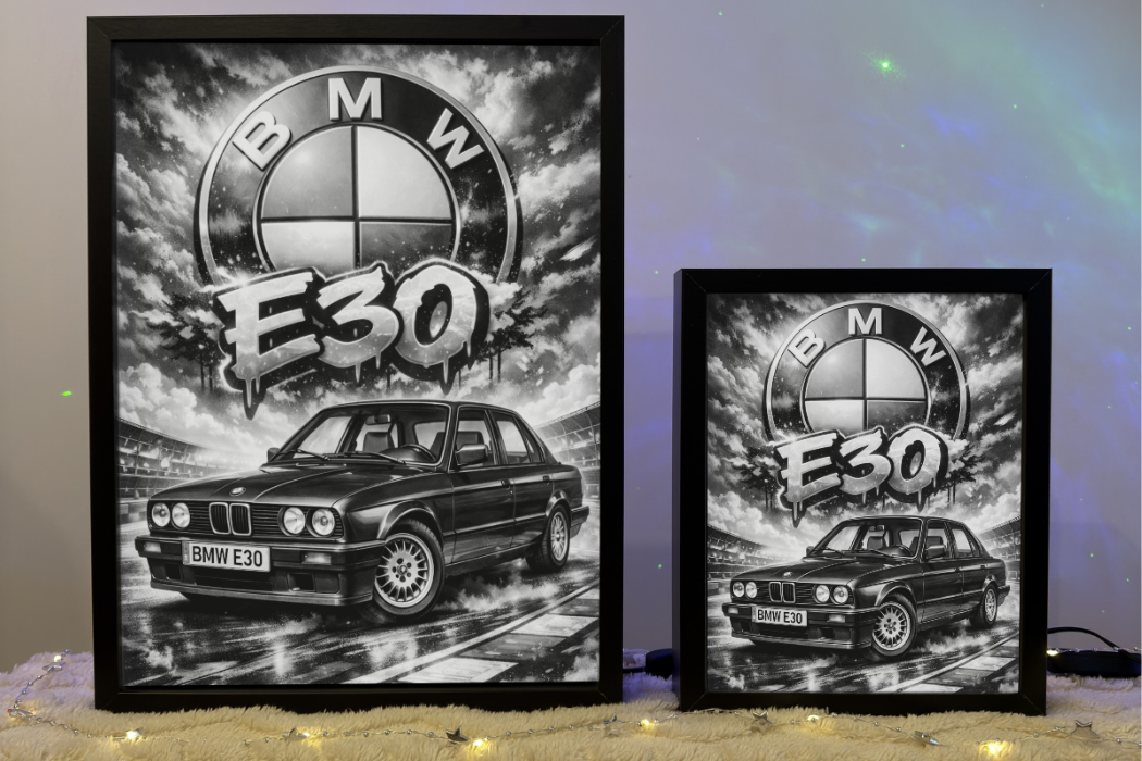 Prezent Dla Fana BMW E30 Sedan Lampka Nocna ObrazoLampka Granatowe 2