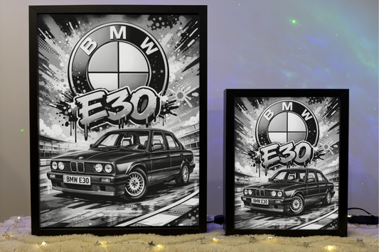 Prezent Dla Fana BMW E30 Sedan Lampka Nocna ObrazoLampka Granatowe 1