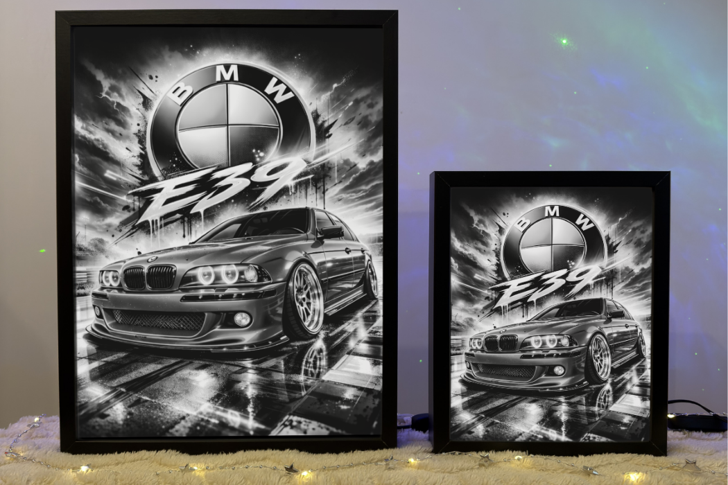 ObrazoLampka Prezent Lampka Nocna Plakat BMW E39 Czerwone 1
