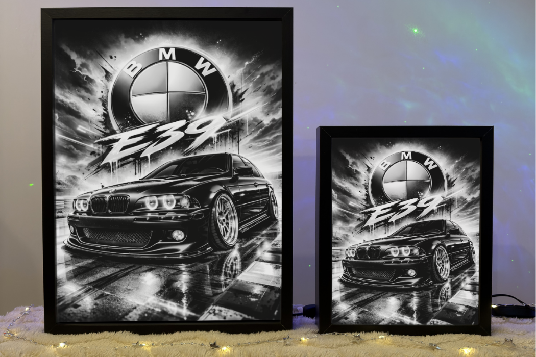 ObrazoLampka Prezent Lampka Nocna Plakat BMW E39 Czarne 1