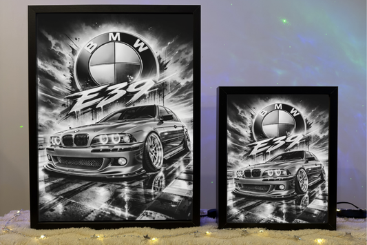 ObrazoLampka Prezent Lampka Nocna Plakat BMW E39 Niebieska 1