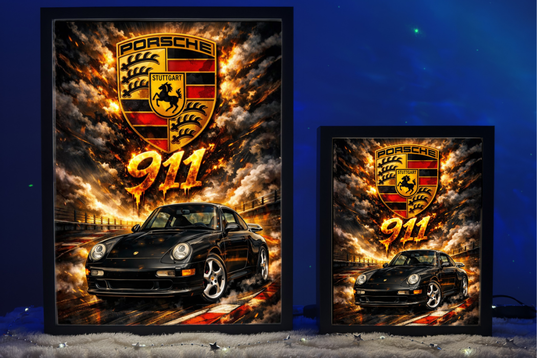 ObrazoLampka Prezent Lampka Nocna Porsche 911 Czarne 1