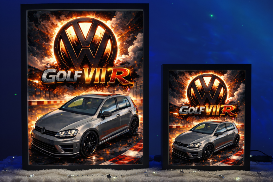 ObrazoLampka Prezent Lampka Nocna VW Golf 7 R Szary 2
