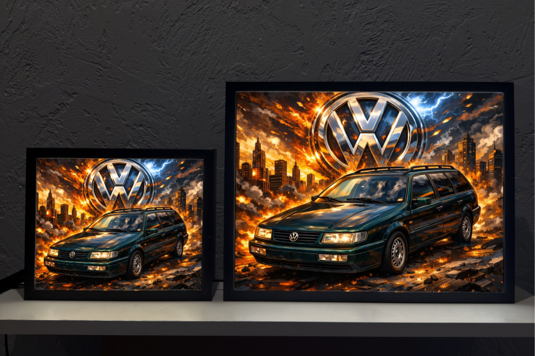 ObrazoLampka Prezent Lampka Nocna VW Passat kombi B4 zielony