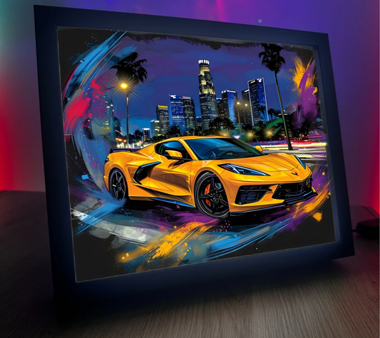 Obrazolampka Na prezent Chevrolet Corvette żółta