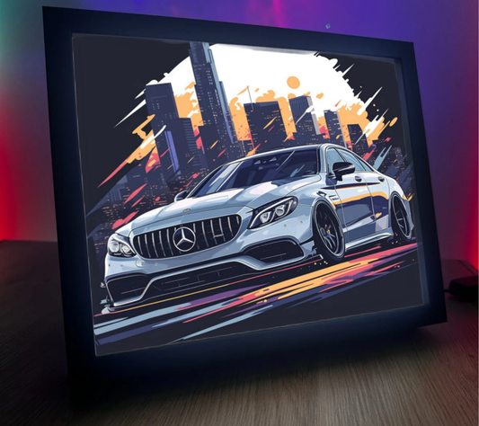 Obrazolampka Na prezent Mercedes szary