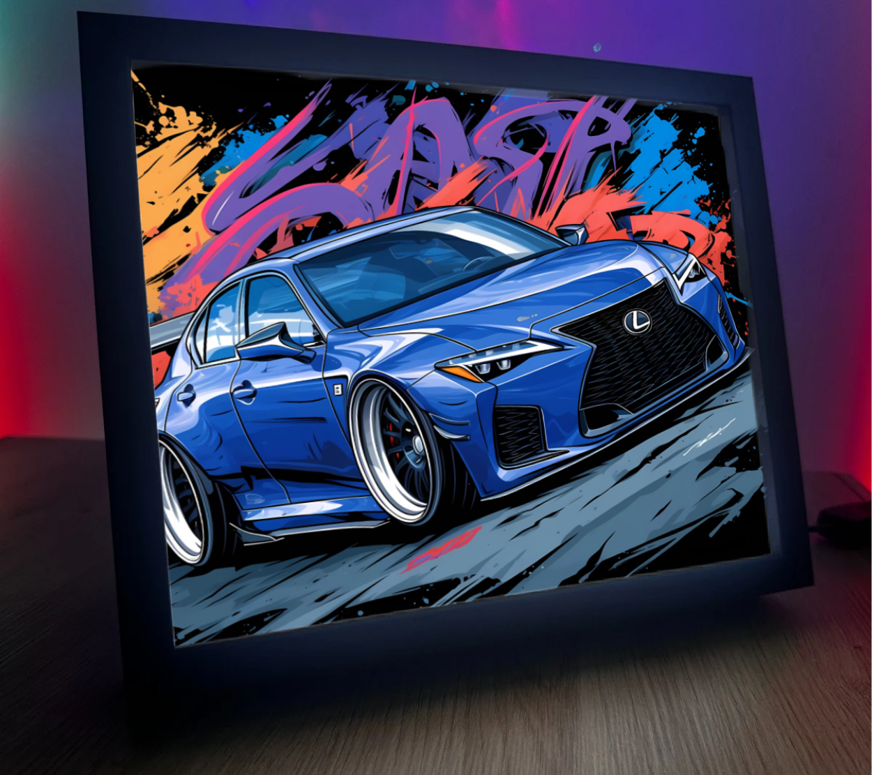 Obrazolampka Na prezent Lexus niebieski