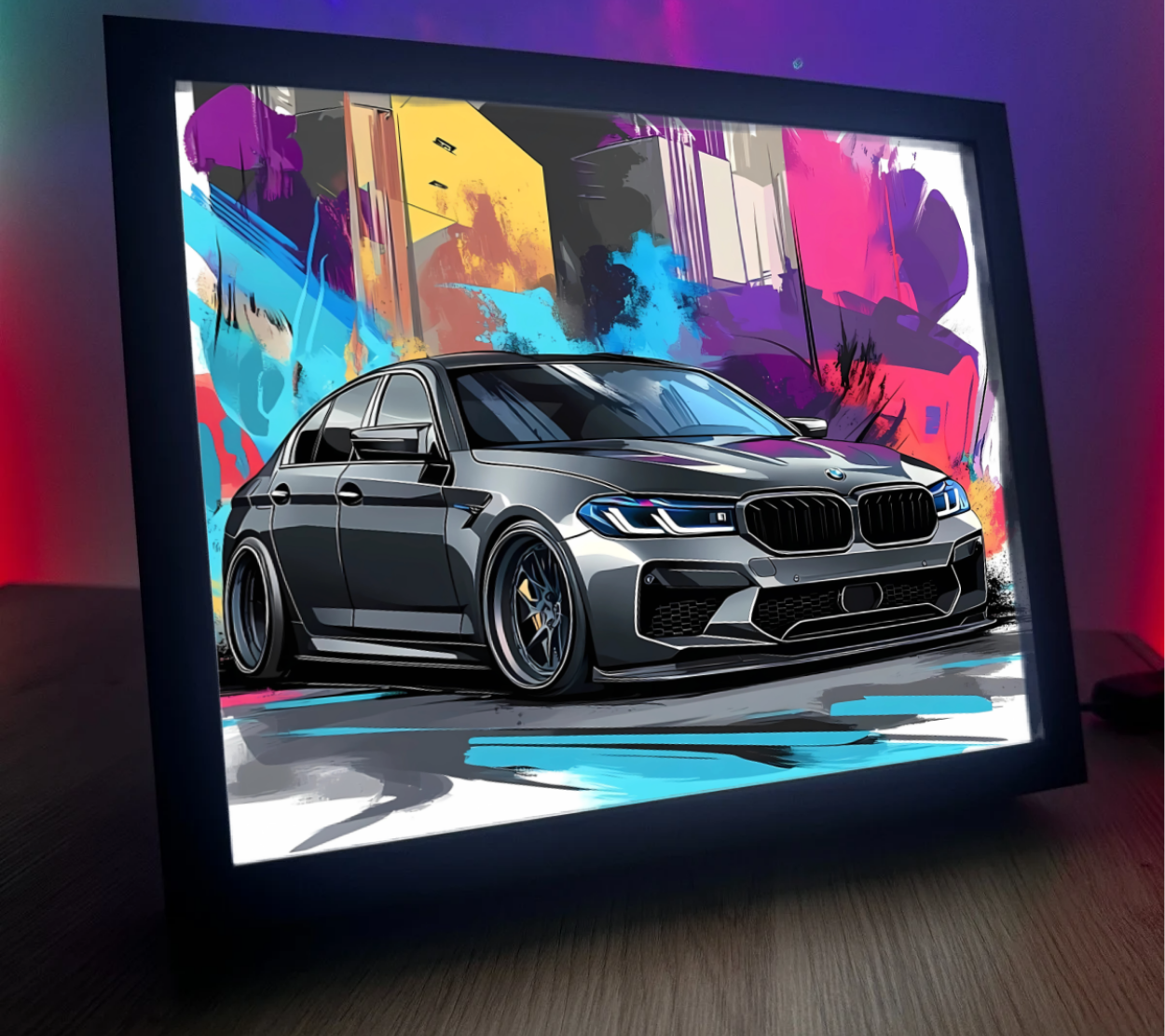 Obrazolampka Na prezent BMW czarne