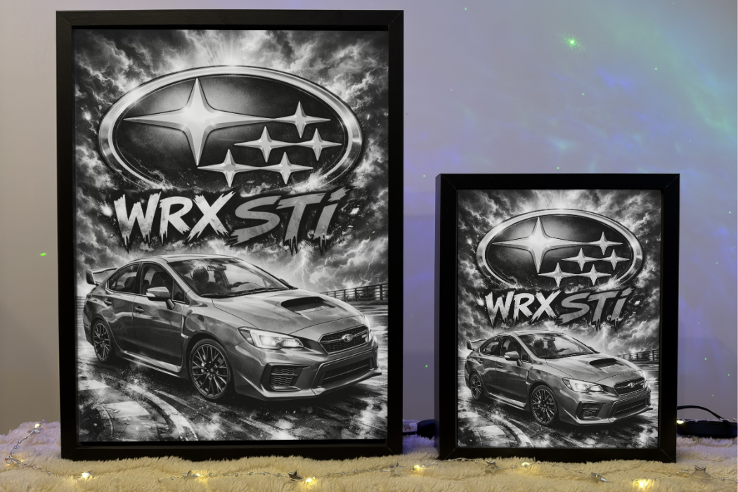Subaru WRX STI Niebieskie Prezent Lampka Nocna ObrazoLampka 1