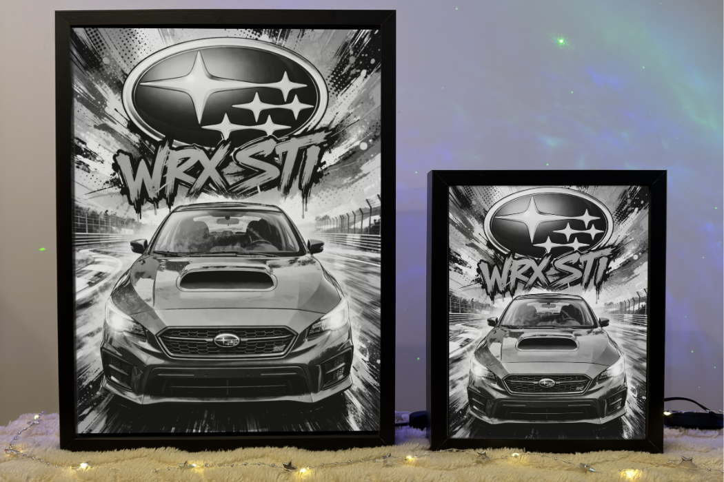 Subaru WRX STI Niebieskie Prezent Lampka Nocna ObrazoLampka 4