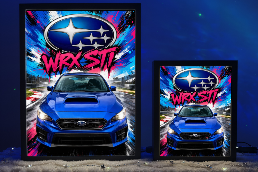Subaru WRX STI Niebieskie Prezent Lampka Nocna ObrazoLampka 4