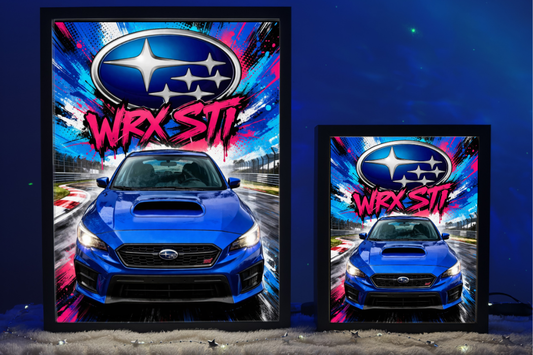 Subaru WRX STI Niebieskie Prezent Lampka Nocna ObrazoLampka 4