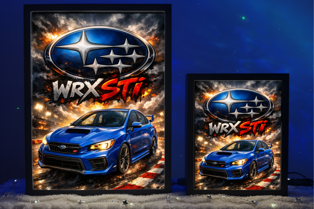 Subaru WRX STI Niebieskie Prezent Lampka Nocna ObrazoLampka 2