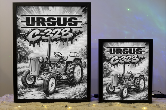 Traktor Ursus C328 Zielony Lampka Nocna Pomysł na Prezent Obrazolampka 2