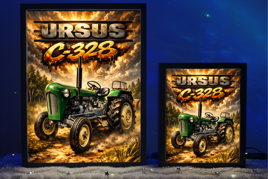 Traktor Ursus C328 Zielony Lampka Nocna Pomysł na Prezent Obrazolampka 1