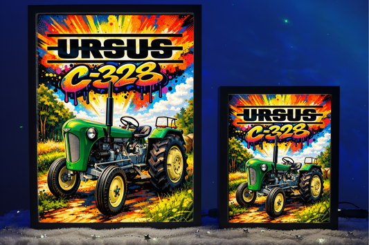 Traktor Ursus C328 Zielony Lampka Nocna Pomysł na Prezent Obrazolampka 2