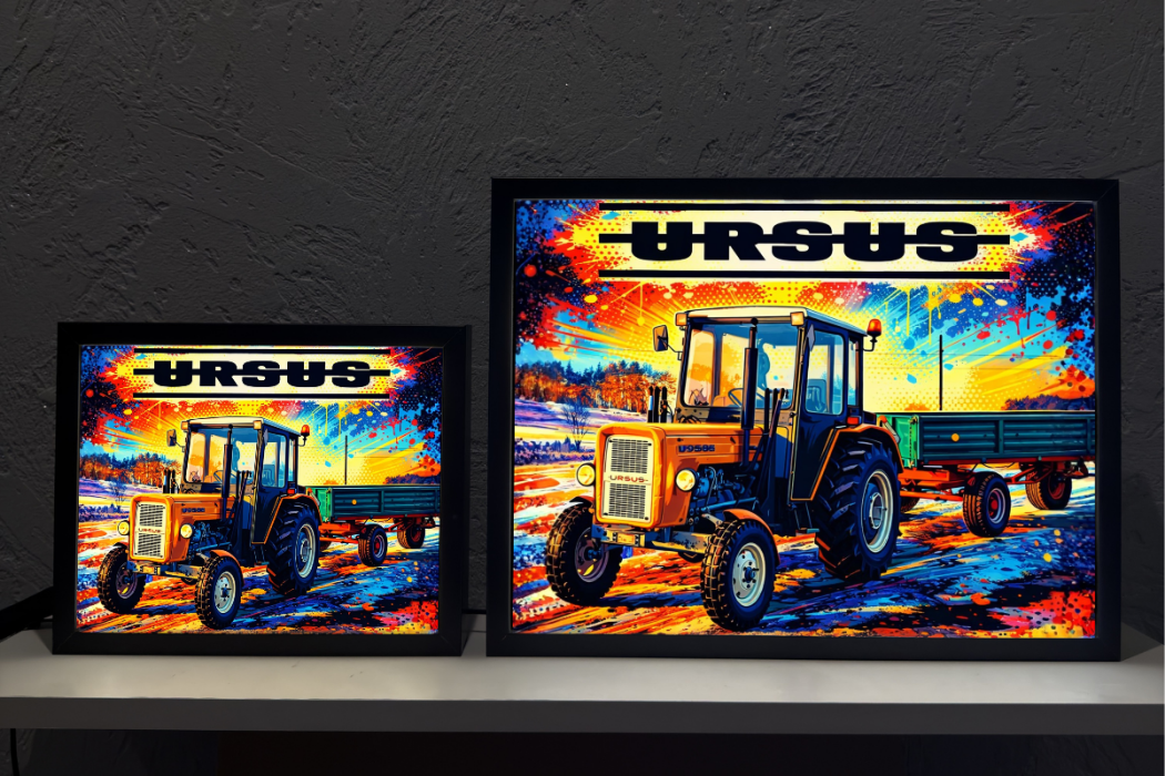 ObrazoLampka Traktor Ursus z przyczepą 1