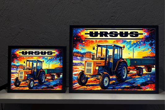 ObrazoLampka Traktor Ursus z przyczepą 1